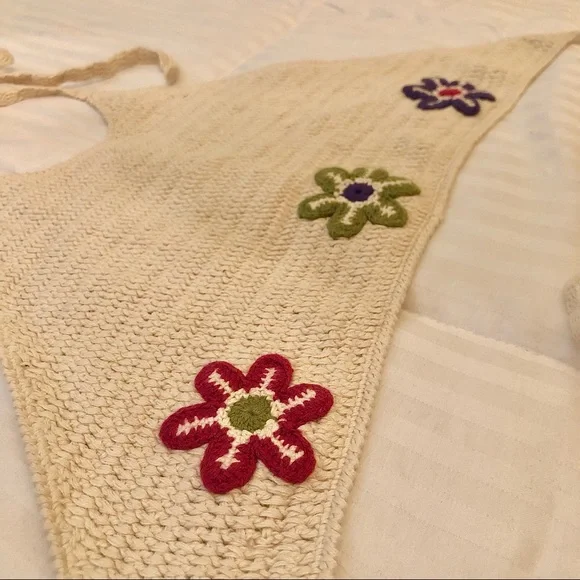 🌸Zara Macrame Crochet Crop Halter Top With Flower Detail☀️ - Picture 2 of 6